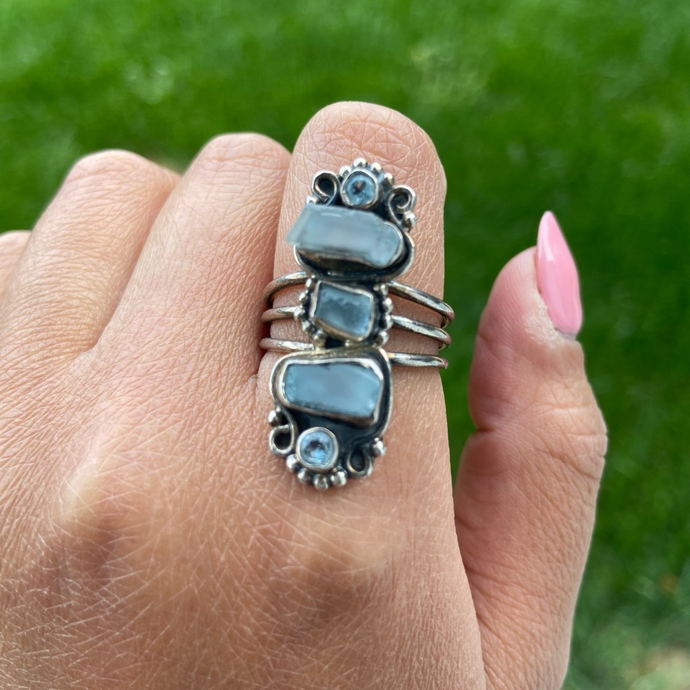 Sterling silver blue ring